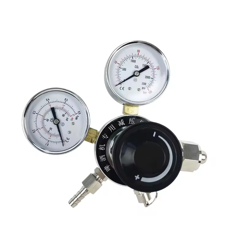 Double Head CO2 Regulator & Pressure Gauge